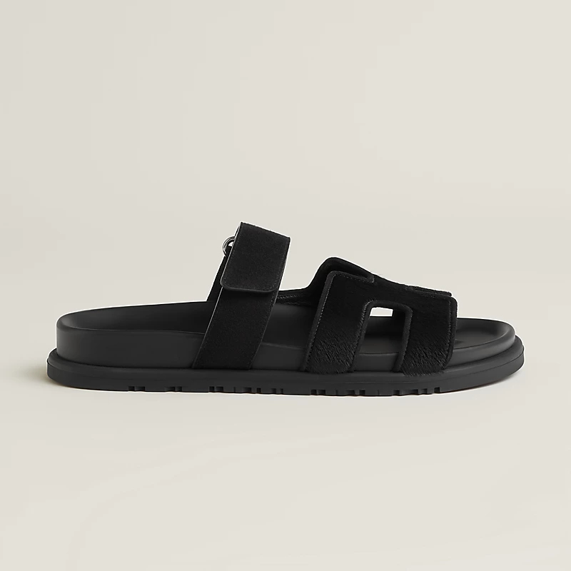 HERMES Chypre Black Slippers