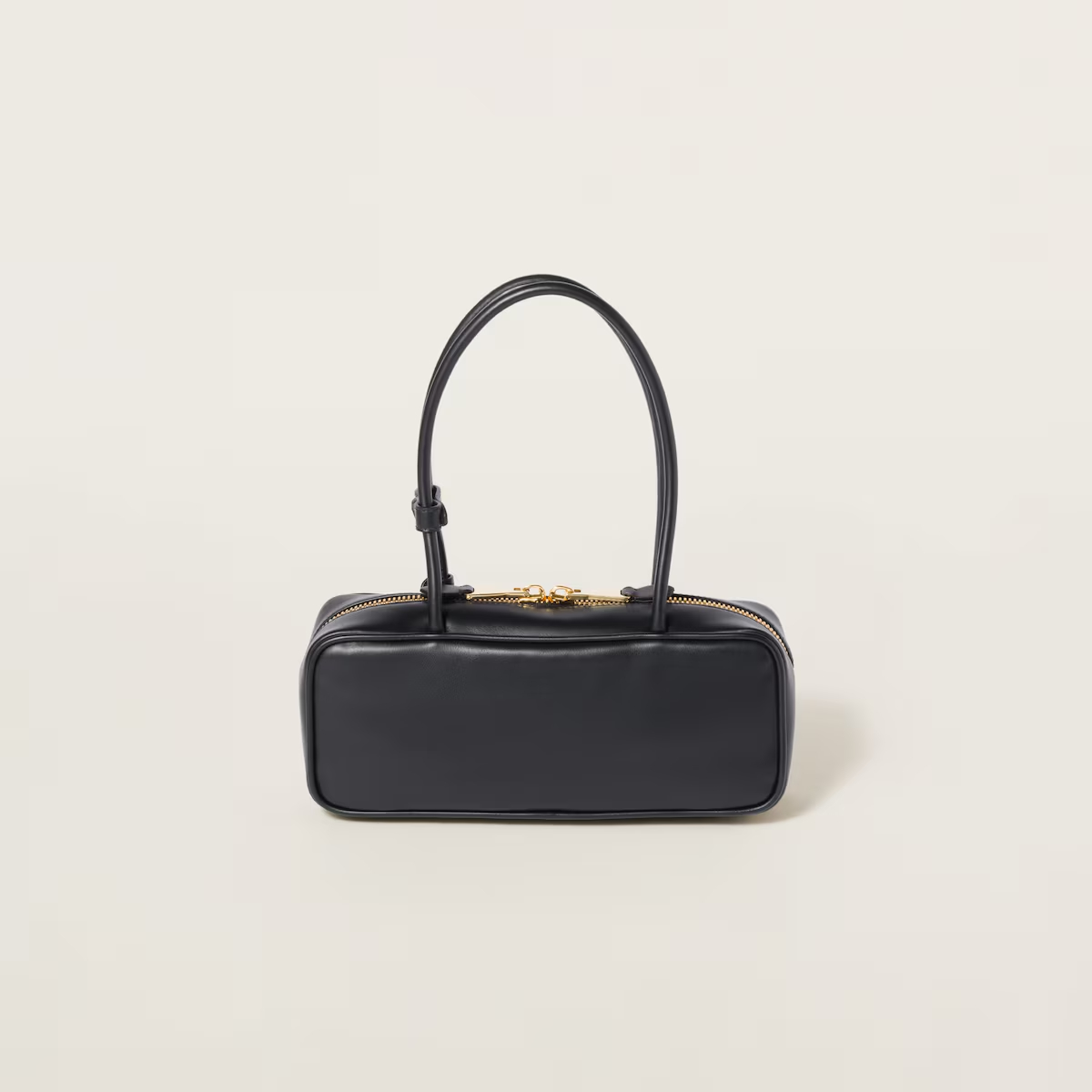 Miu Miu Calfskin Leather Beau Black Top-Handle Bags