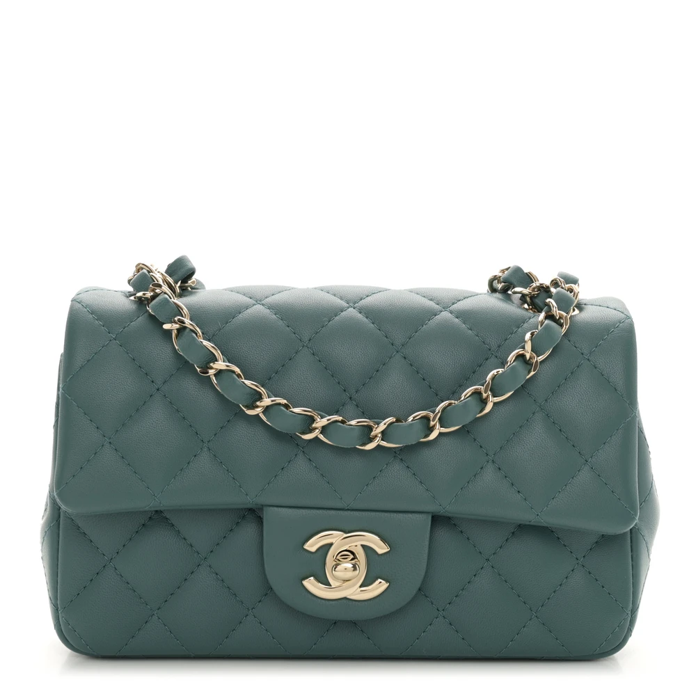 Designer Handbags | Green Quilted Mini Flap