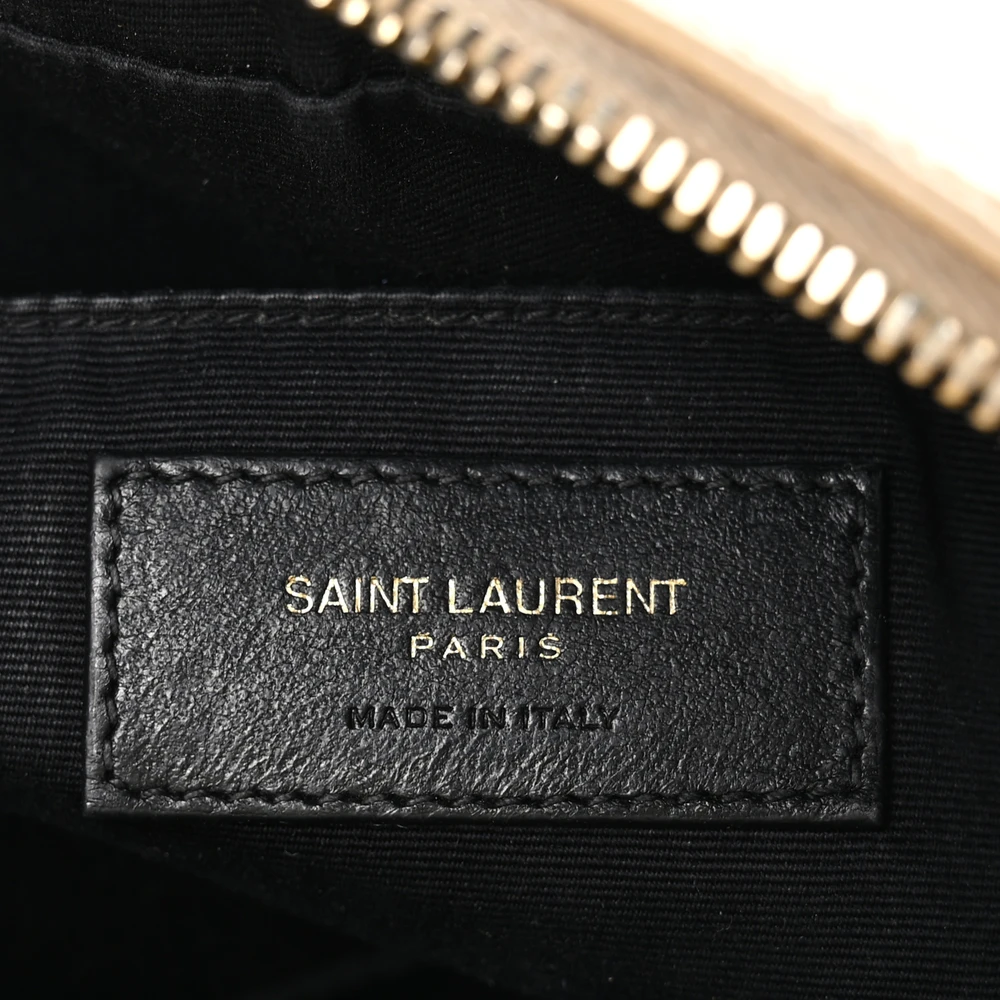 Saint Laurent Medium Lou Camera Bag Dark Beige Monogram Calfskin Matelasse Leather Aged Gold Hardware