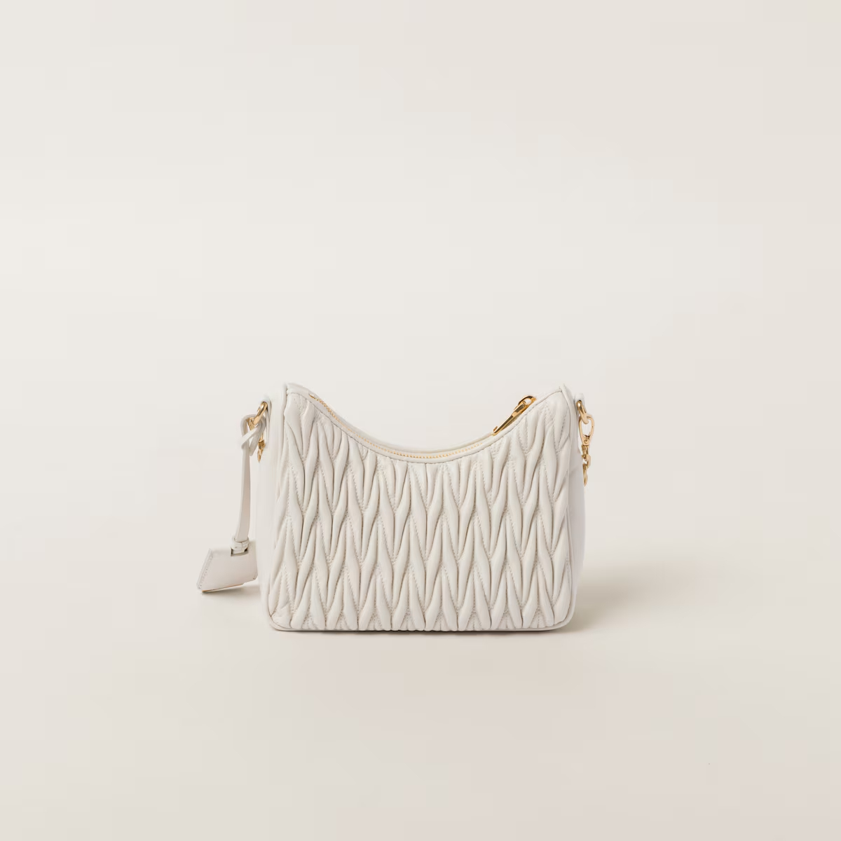Miu Miu Matelassé Quilted Lambskin Leather white Crossbody Bags