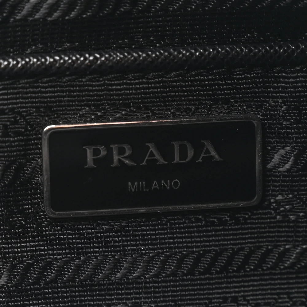 Prada Medium Pocket Double Zip Messenger Bag Black Re Nylon Vela & Saffiano Leather Silver Hardware
