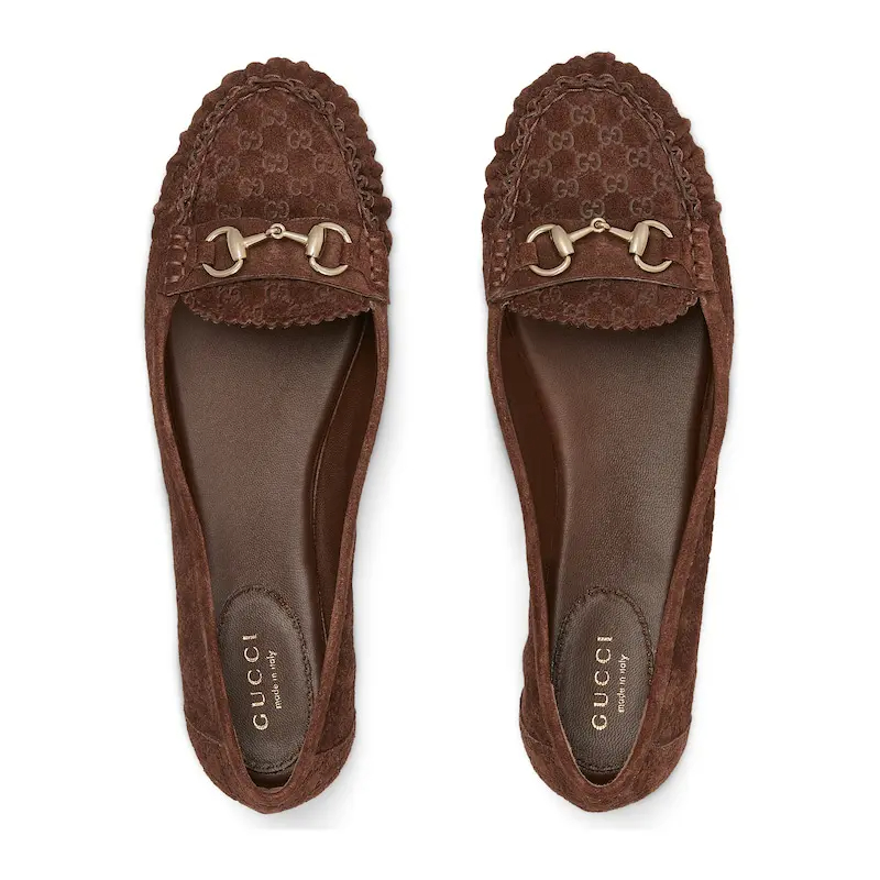 Gucci brown round - toed casual shoes Flat Shoes