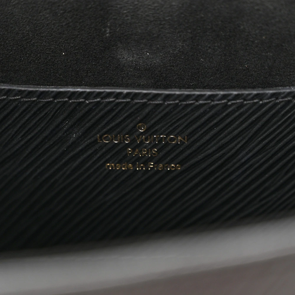 Louis Vuitton Twist MM Monogram Flower Chain Shoulder Bag Black Epi Leather Brass Hardware