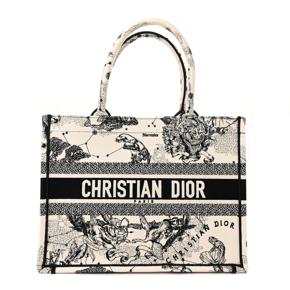 Dior Medium Zodiac Toile De Jouy Book Tote Latte Embroidered Canvas