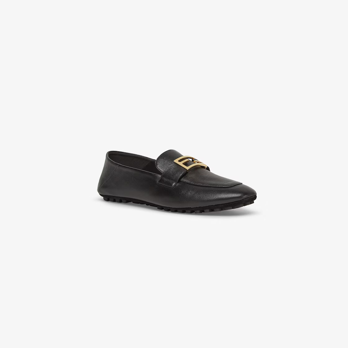 FENDI Black leather loafers