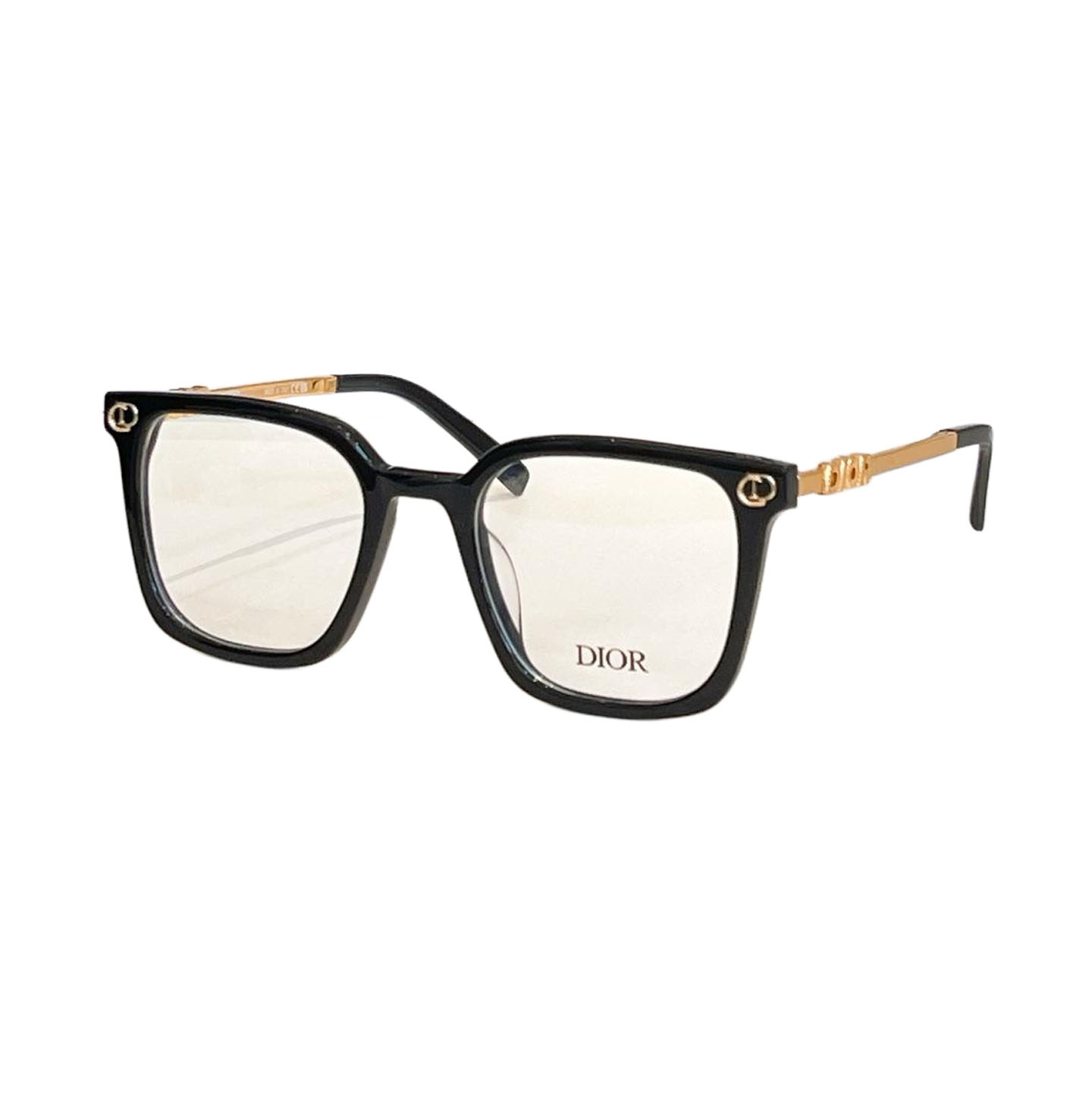 DIOR square frame glasses black silver/black gold/white silver color Size 52口22-145