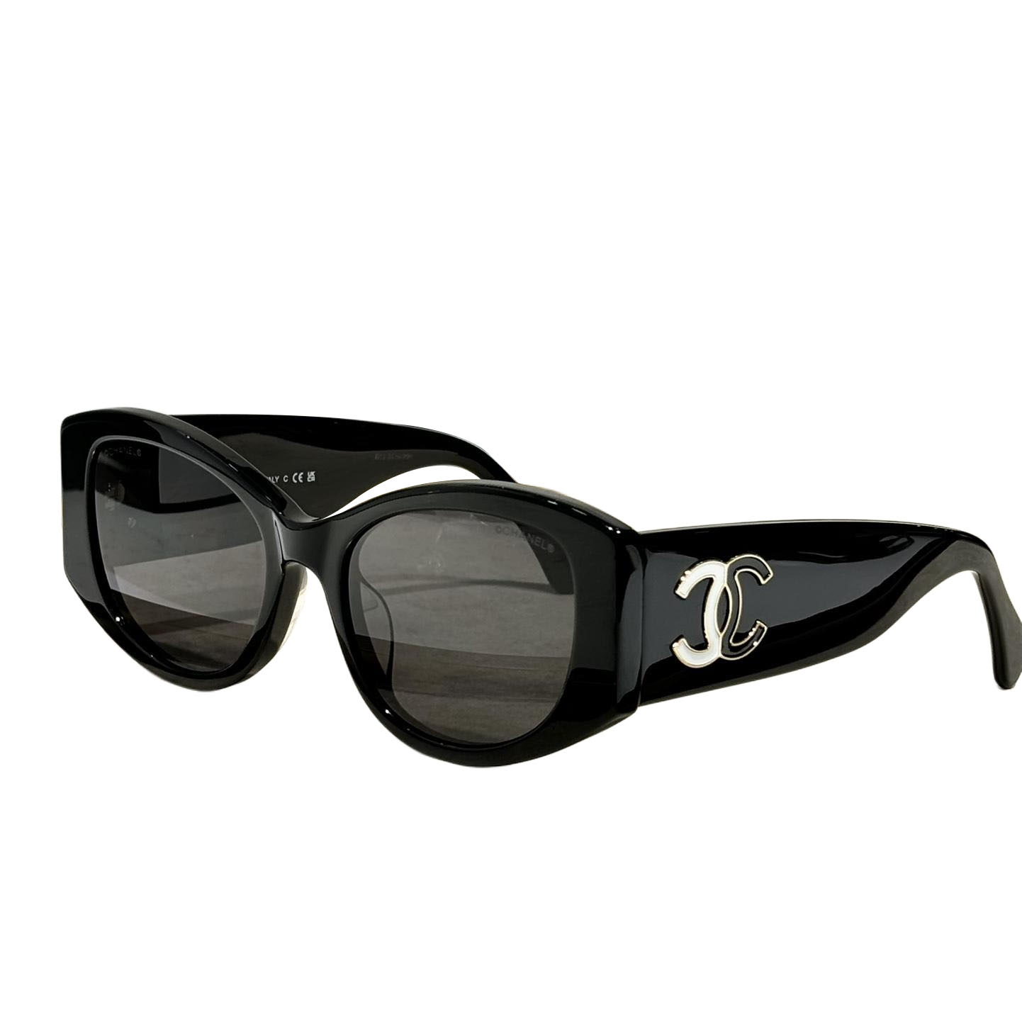 CHANEL glasses black white color size 53口19-145