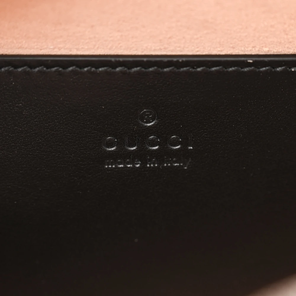 Gucci Small GG Marmont Chain Shoulder Bag Black Calfskin Matelassé Leather Gold Hardware