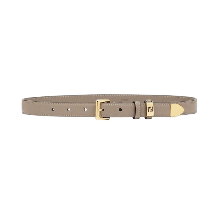 Fendi Women's Forever Fendi Belt In Black/Beige Calfskin With Gold Hardware 30mm