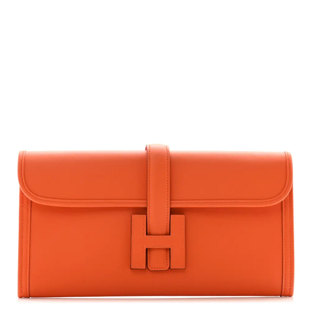 Hermès Jige Elan 29 Clutch Orange Swift Leather