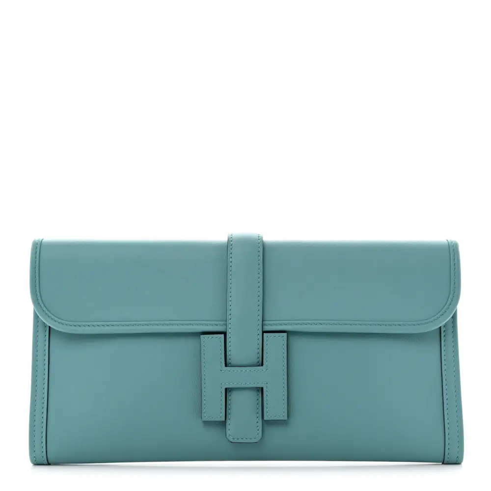 Hermès Jige Elan 29 Clutch Bleu Atoll Swift Leather