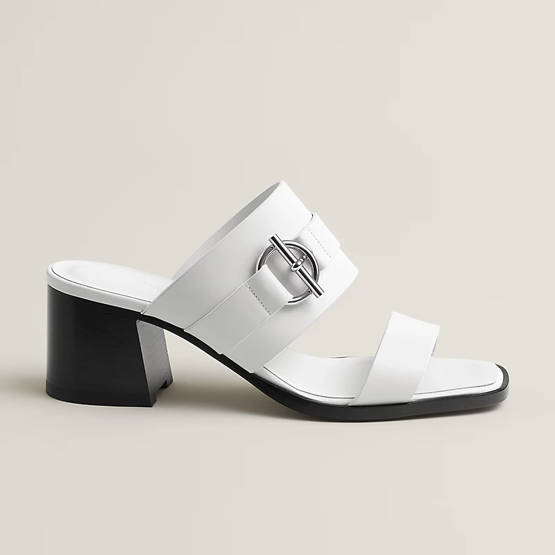 HERMES Kute Slippers High-heeled slippers white High Heels Sandal