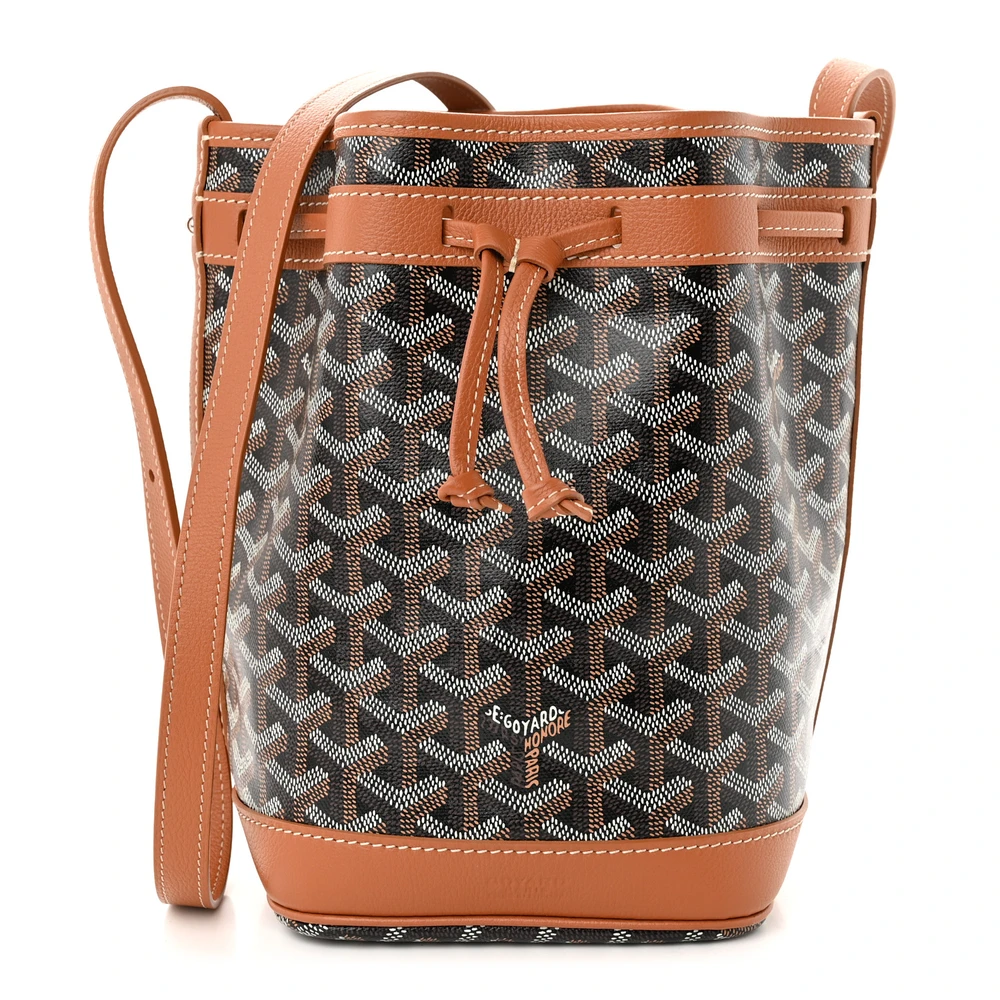 Goyard Petit Flot Bucket Bag PM Black/Gold Goyardine Canvas