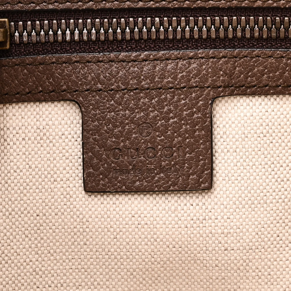 Gucci Small Web Ophidia Half Moon Hobo Brown GG Supreme Monogram Canvas Gold Hardware