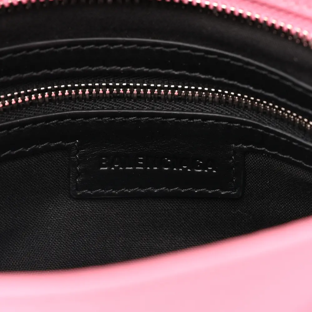 Balenciaga Mini Neo Cagole Shoulder Bag Candy Pink Agneau Arena Leather Silver Hardware