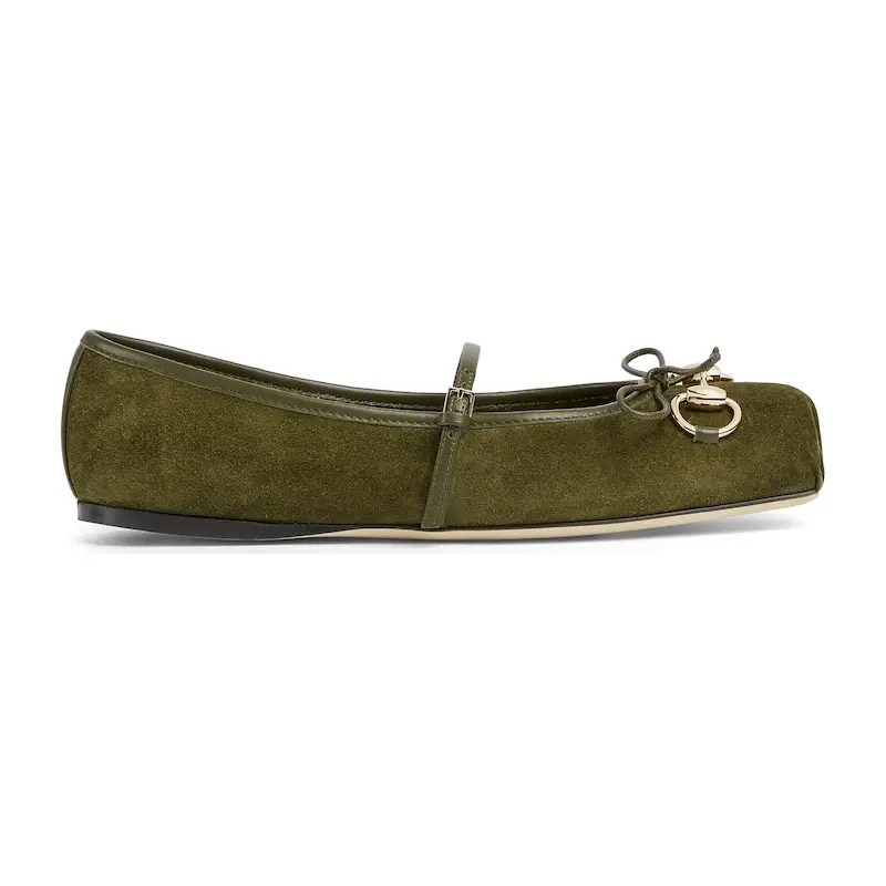 Gucci green Ballet Shoes Flat Shoes