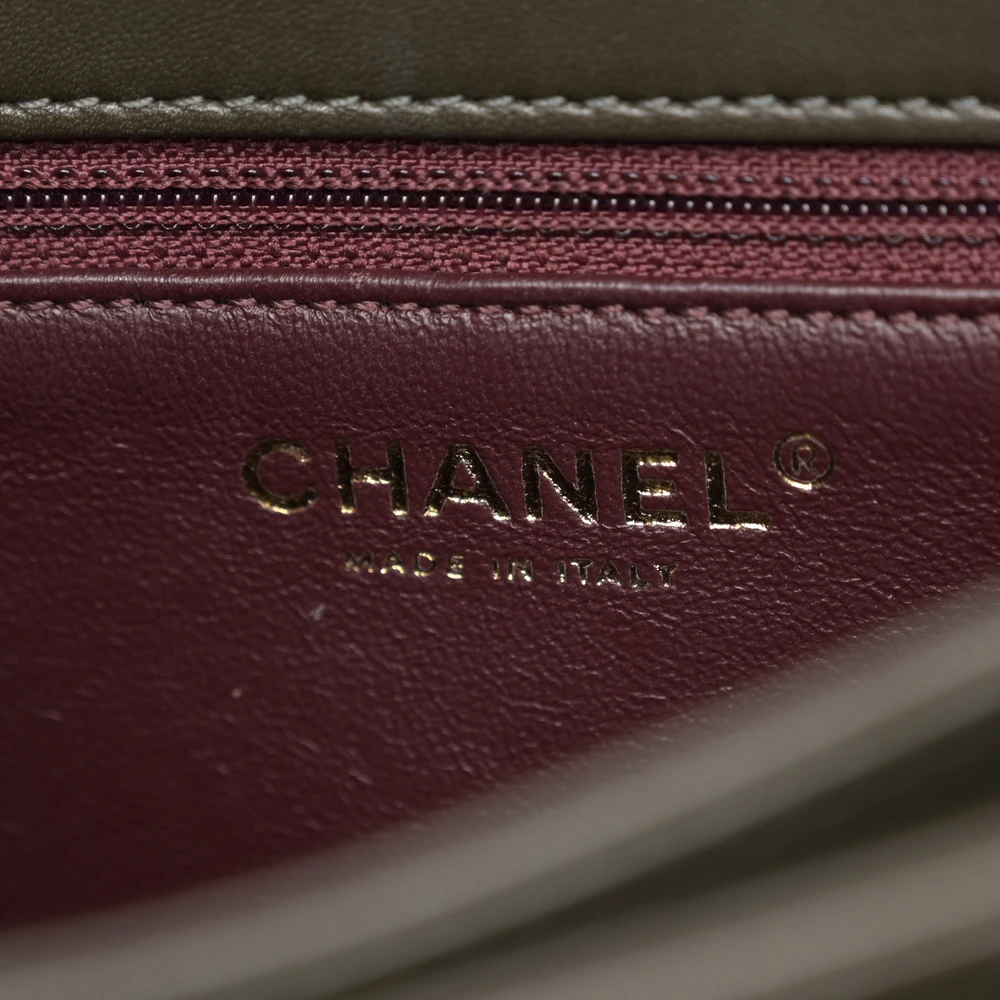 Chanel Trendy CC Flap Medium in Dark Khaki Lambskin