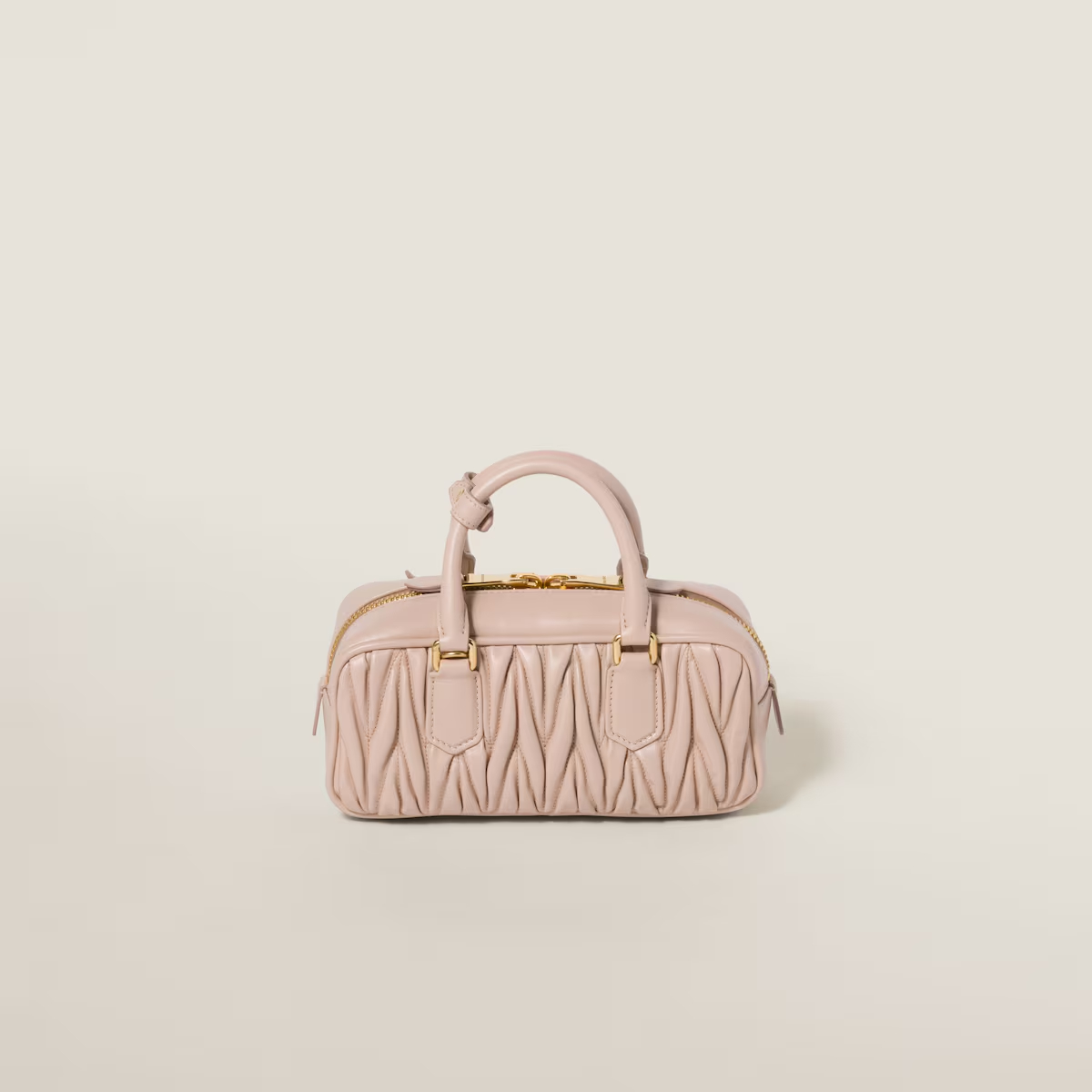 Miu Miu Arcadie matelassé Quilted Lambskin Leather Pink Top-Handle Bags
