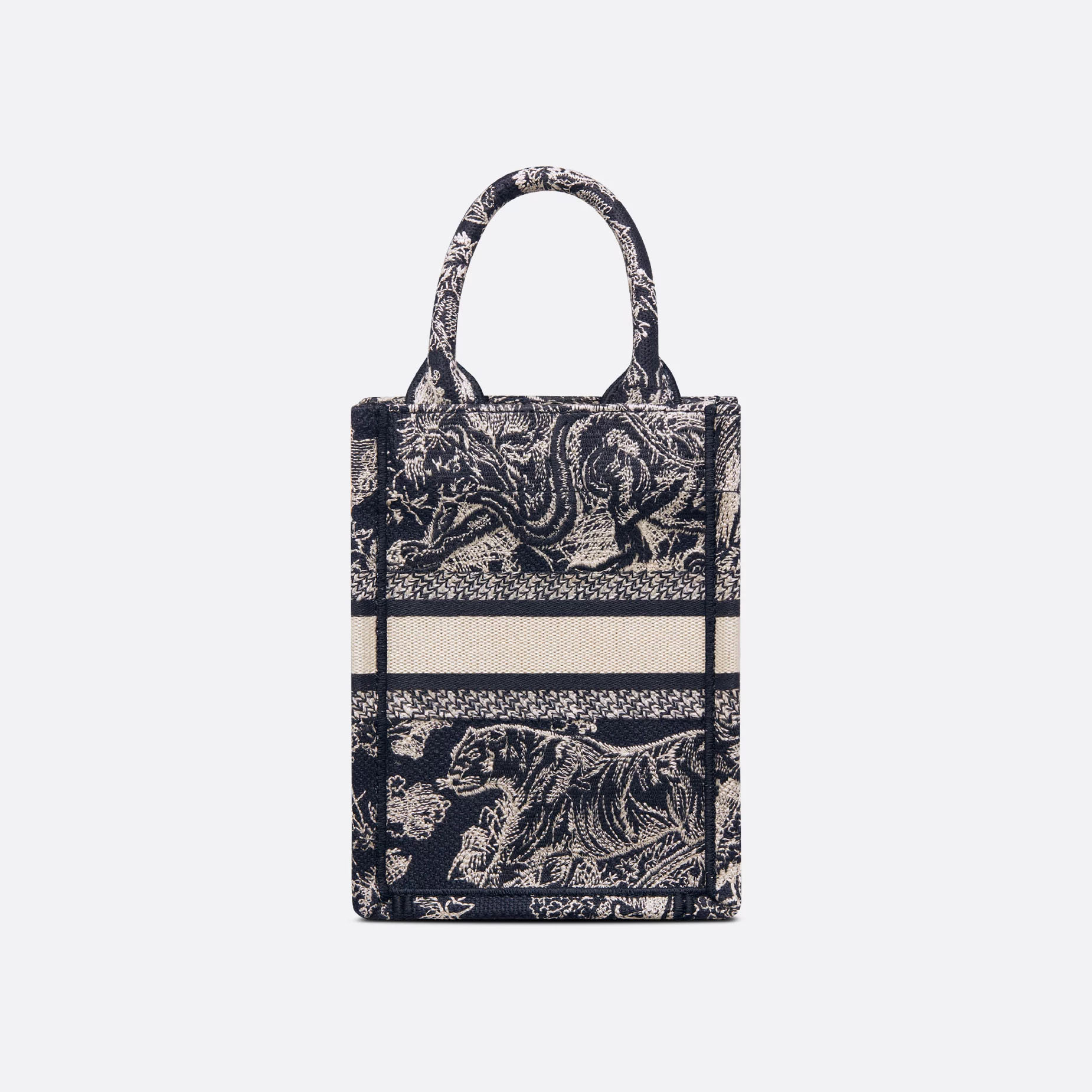 Dior Mini Dior Book Tote Toile De Jouy Dioriviera Blue Reverse Embroidered Canvas