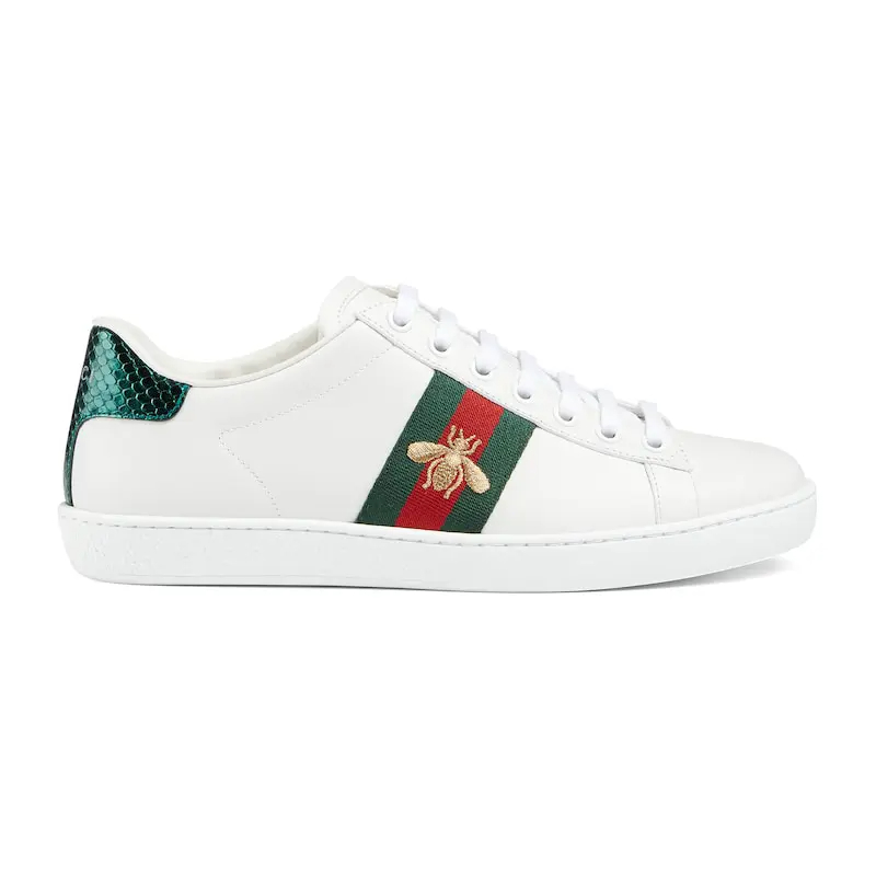 Gucci Ace series white sneakers woven fabric women's sports shoes