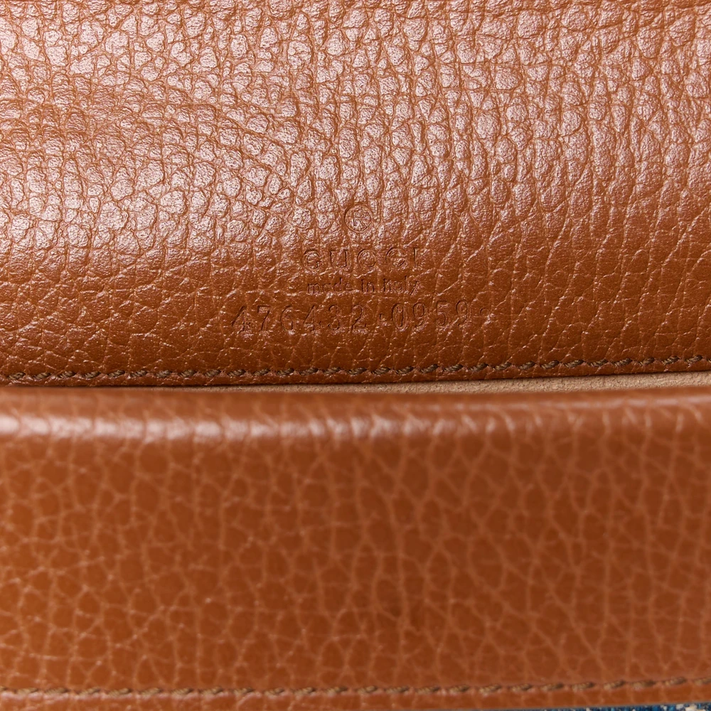 Gucci Mini Super Dionysus Shoulder Bag Blue Tea / Cuir / Epilog Electric Blue New Denim GG Monogram Coated Canvas & Dollar Calfskin Leather Aged Silver Hardware