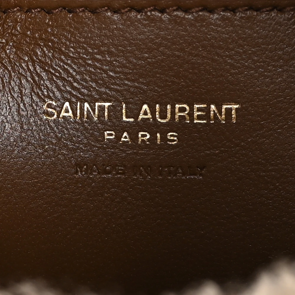 Saint Laurent Mini Le 5 À 7 Hobo Natural Beige Shearling Gold Hardware