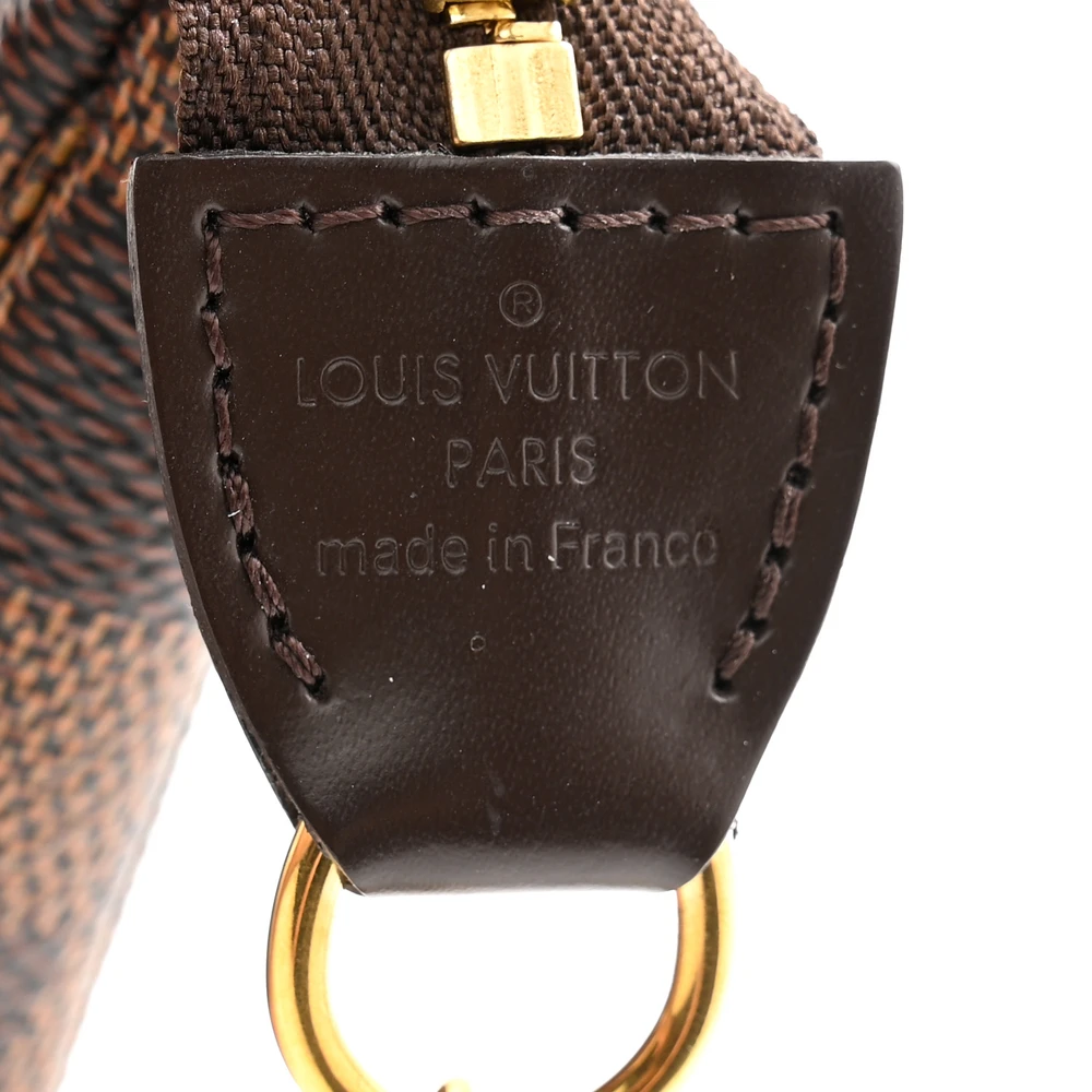 Louis Vuitton Mini Pochette Accessoires Damier Ebene Canvas Gold Hardware
