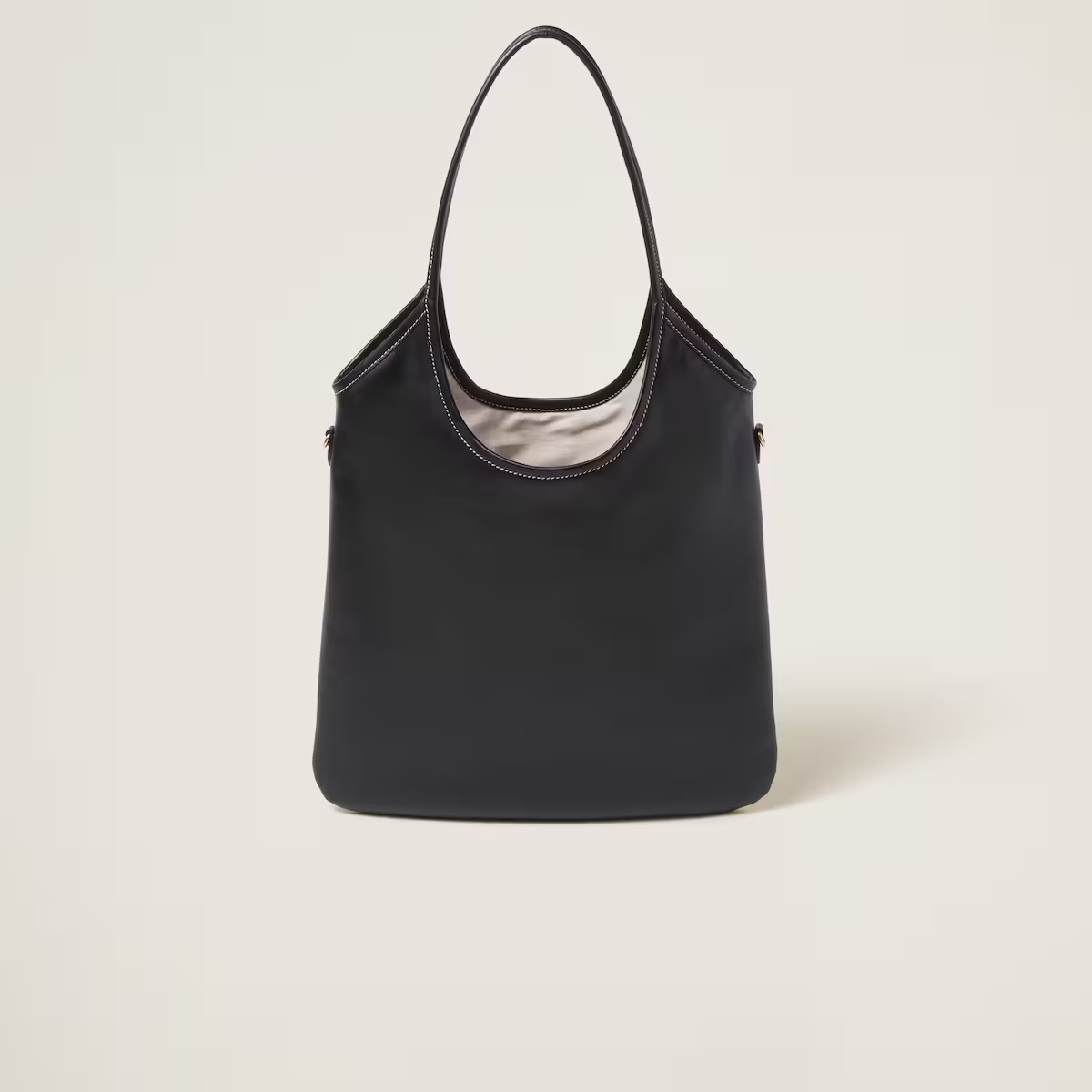 Miu Miu IVY Calfskin Leather Hobo Black Tote Bags