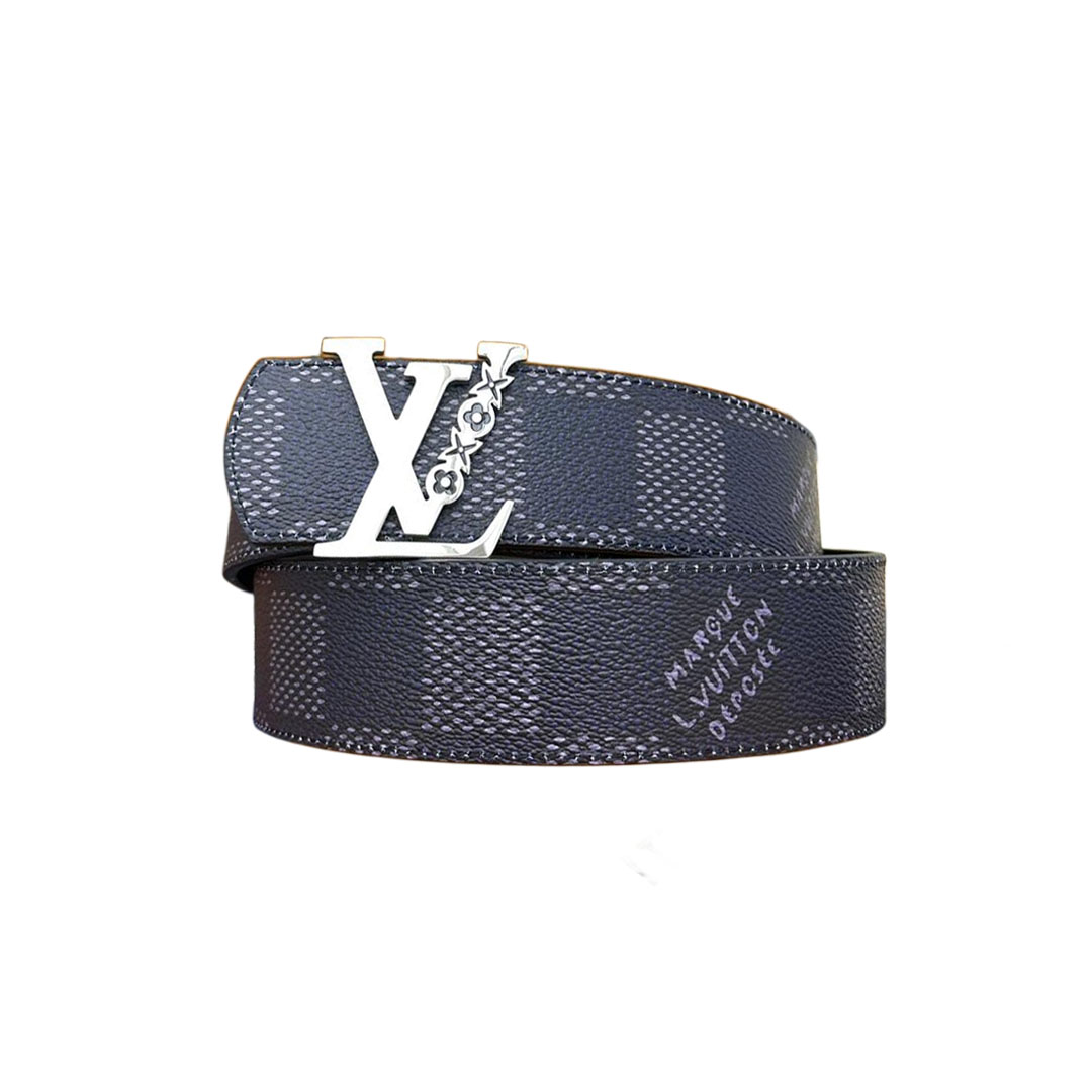 Louis Vuitton Men's Flower Buckle Reversible Belt In Black/Brown Dimension Calfskin With Gold/Silver Hardware 40mm