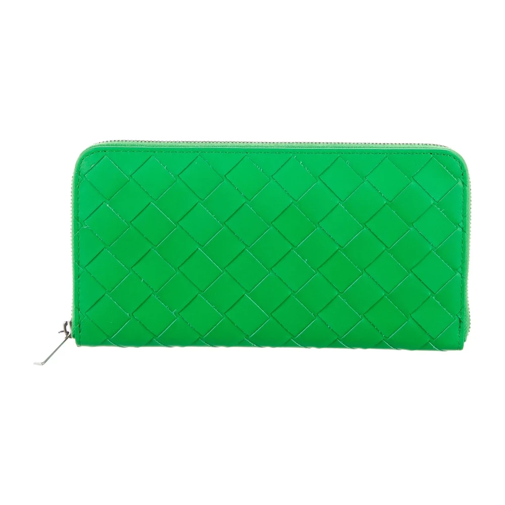 Bottega Veneta Large Continental Wallet Green Nappa Leather Silver Hardware