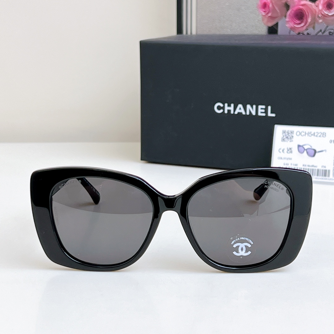 CHANEL glasses all black color size 53口17-145