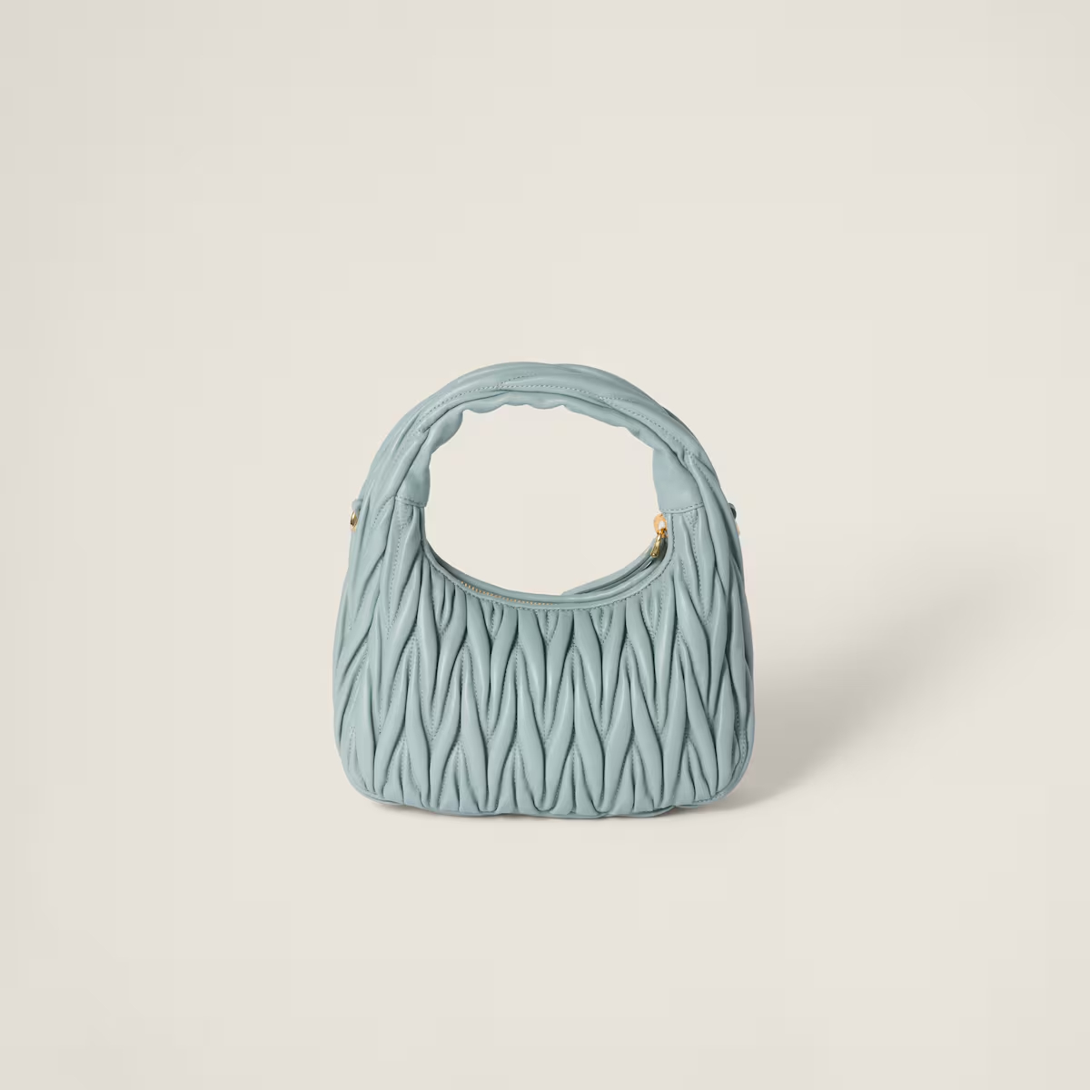 Miu Miu Wander Matelassé Quilted Lambskin Leather handbag Blue Crossbody Bags