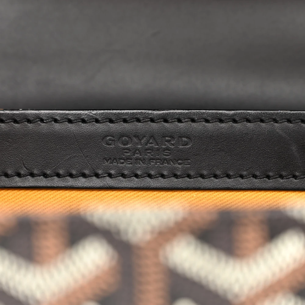 Goyard Saigon PM Black Goyardine Canvas Silver Hardware