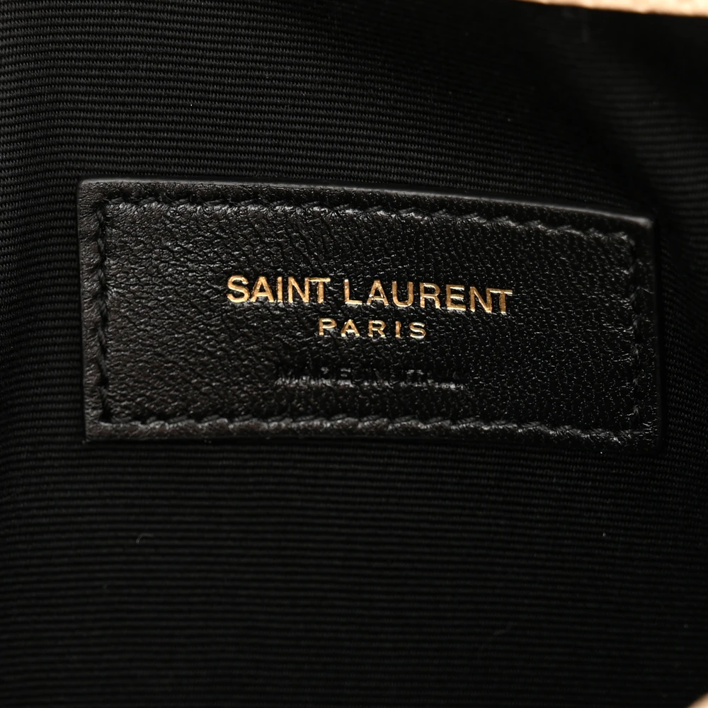 Saint Laurent Medium Uptown Pouch Dark Beige Grain De Poudre Leather Gold Hardware
