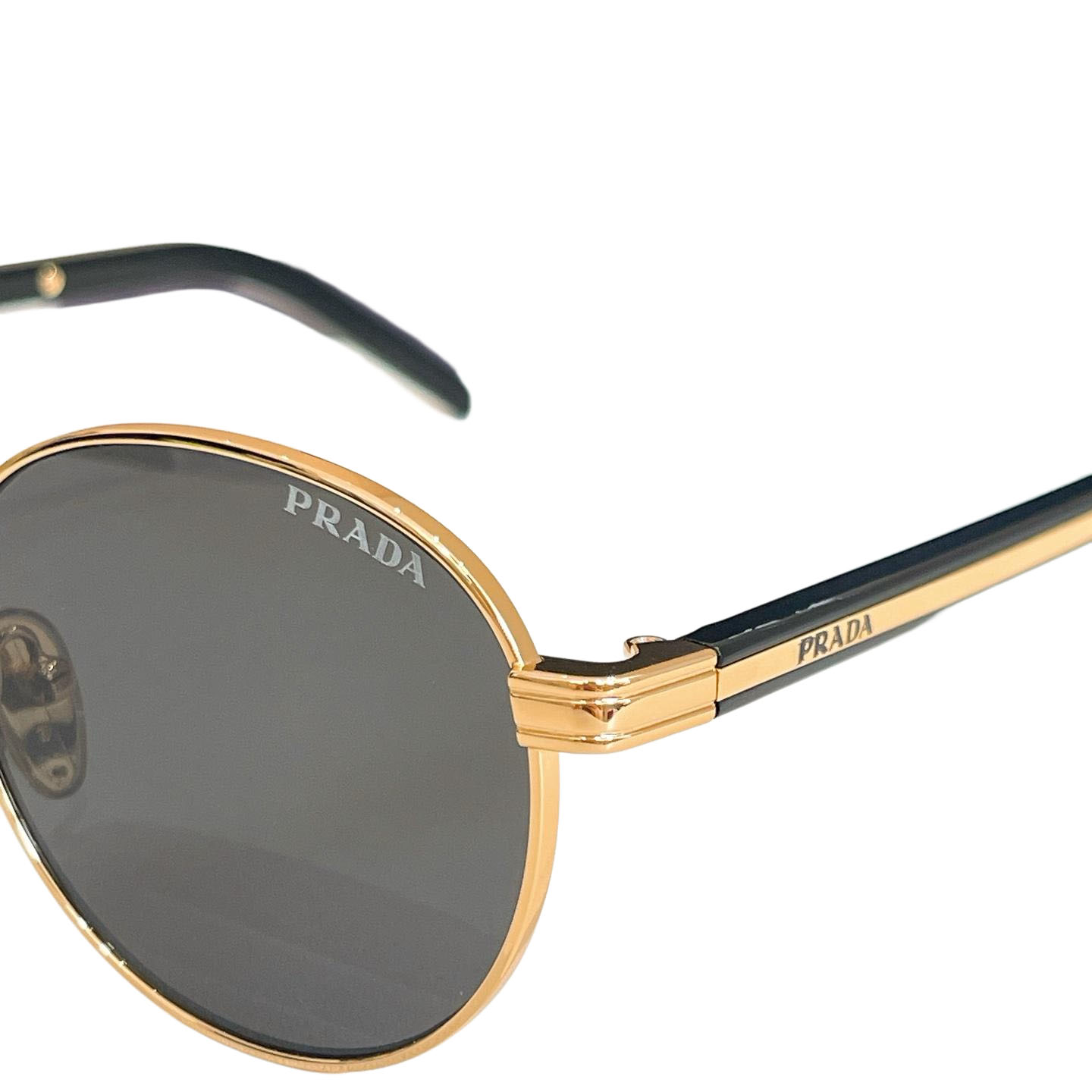 Prada round frame glasses black gold/purple/coral/tawny/brown color Size 49口21-145