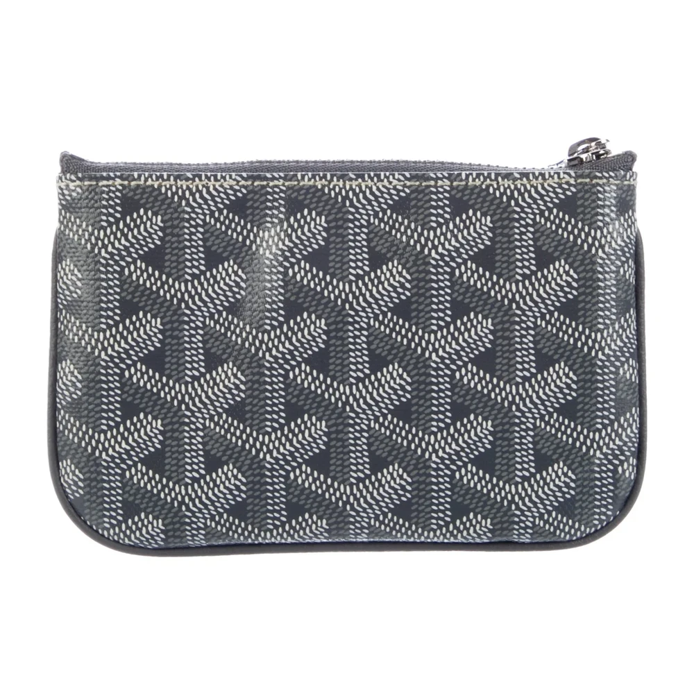 Goyard Small Pouch Grey Printed Goyardine Canvas Silver Hardware