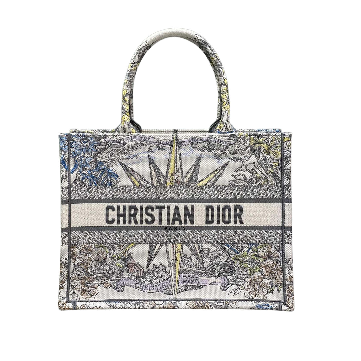 Dior Medium Rêve d'Infini Embroidered Canvas Book Tote Multicolor