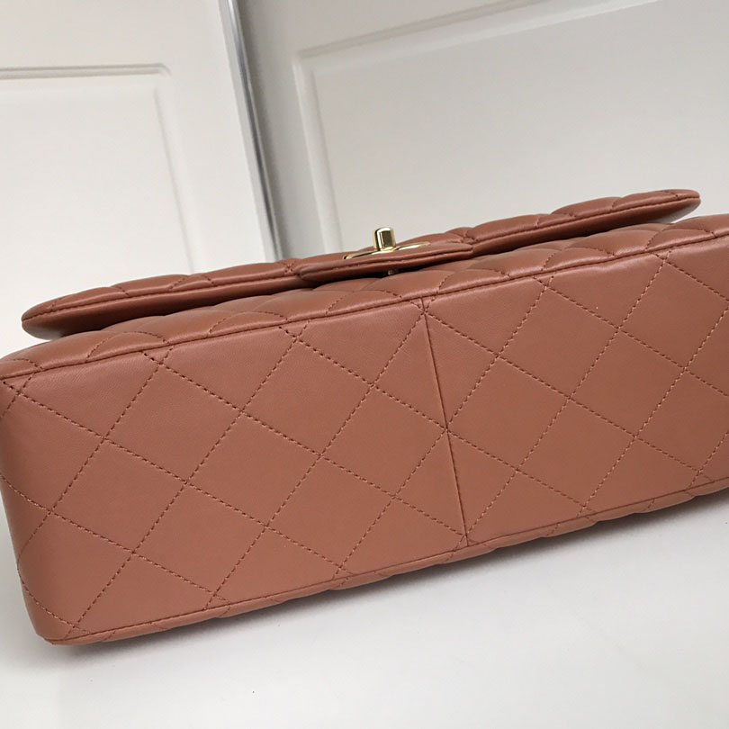 Chanel CF Caramel Colour / White Quilted Lambskin Leather Crossbody Bags