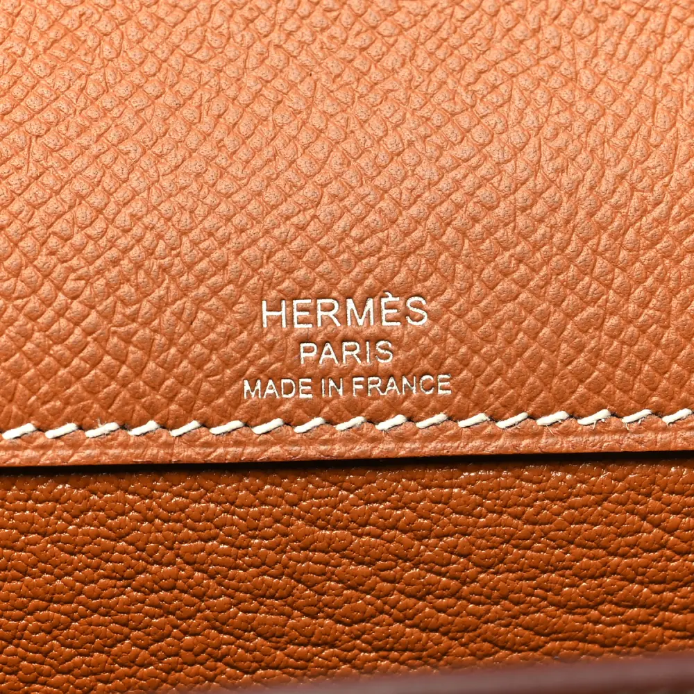 Hermès Kelly Dépêches 25 Pouch Brown Epsom Leather Silver Hardware