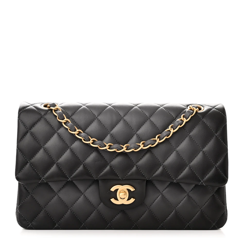 Grey Quilted Chanel Bag Quilted Lambskin Leather Crossbody Bags