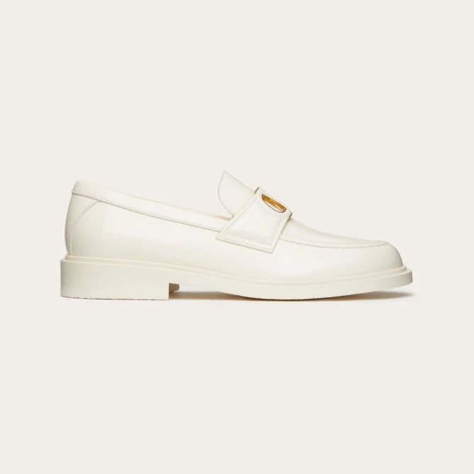 VALENTINO White ladies calf leather loafers