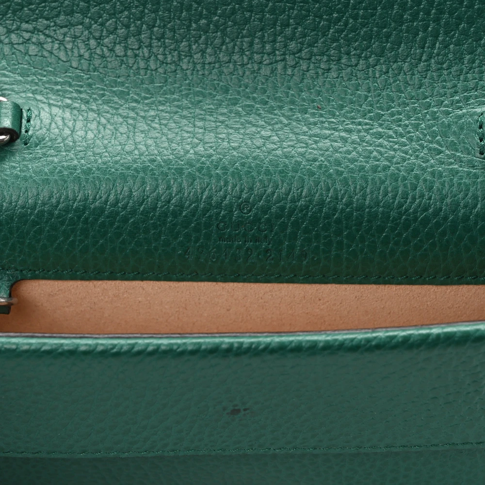 Gucci Mini Super Dionysus Shoulder Bag Emerald Dollar Calfskin Leather & Crystal Mixed Metal Hardware