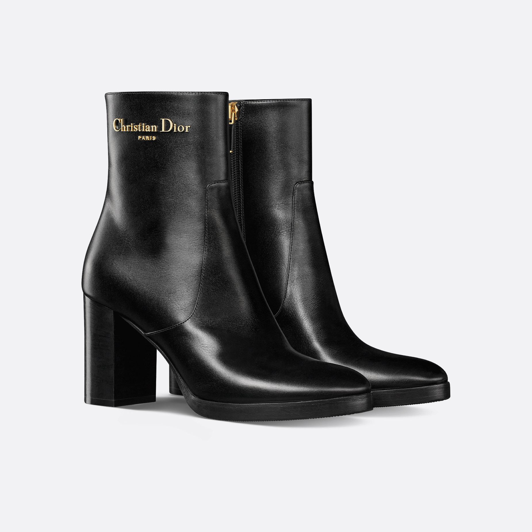 Dior black ankle boots with high heels