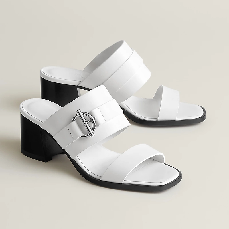 HERMES Kute Slippers High-heeled slippers white High Heels Sandal