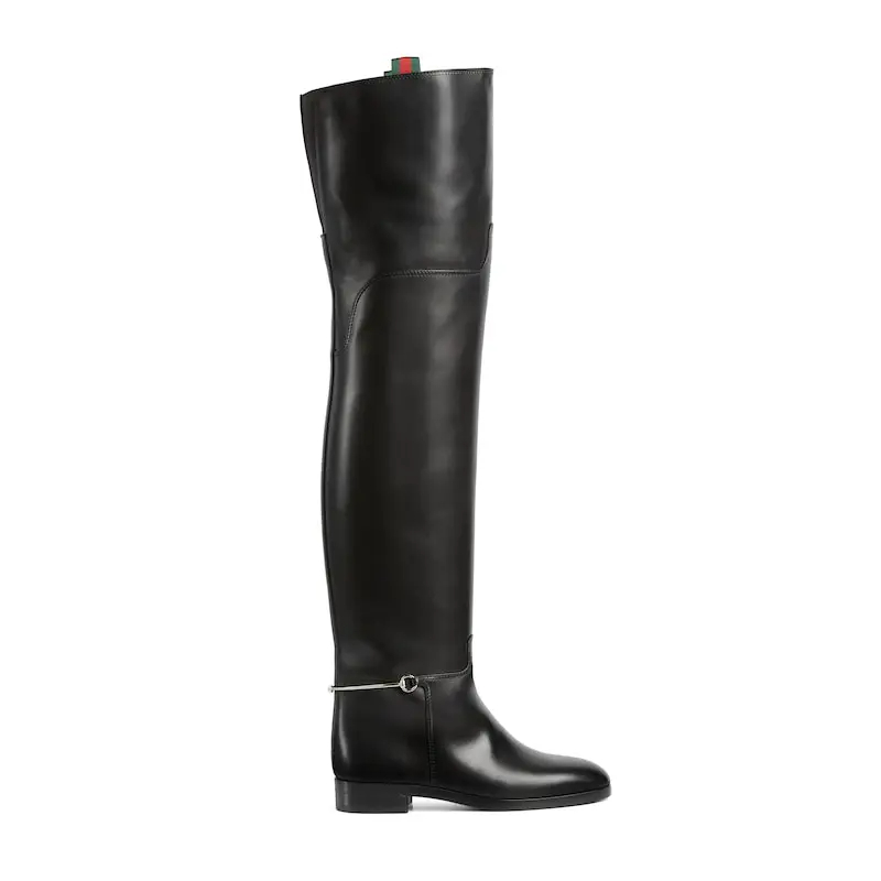 Gucci black knee high boots