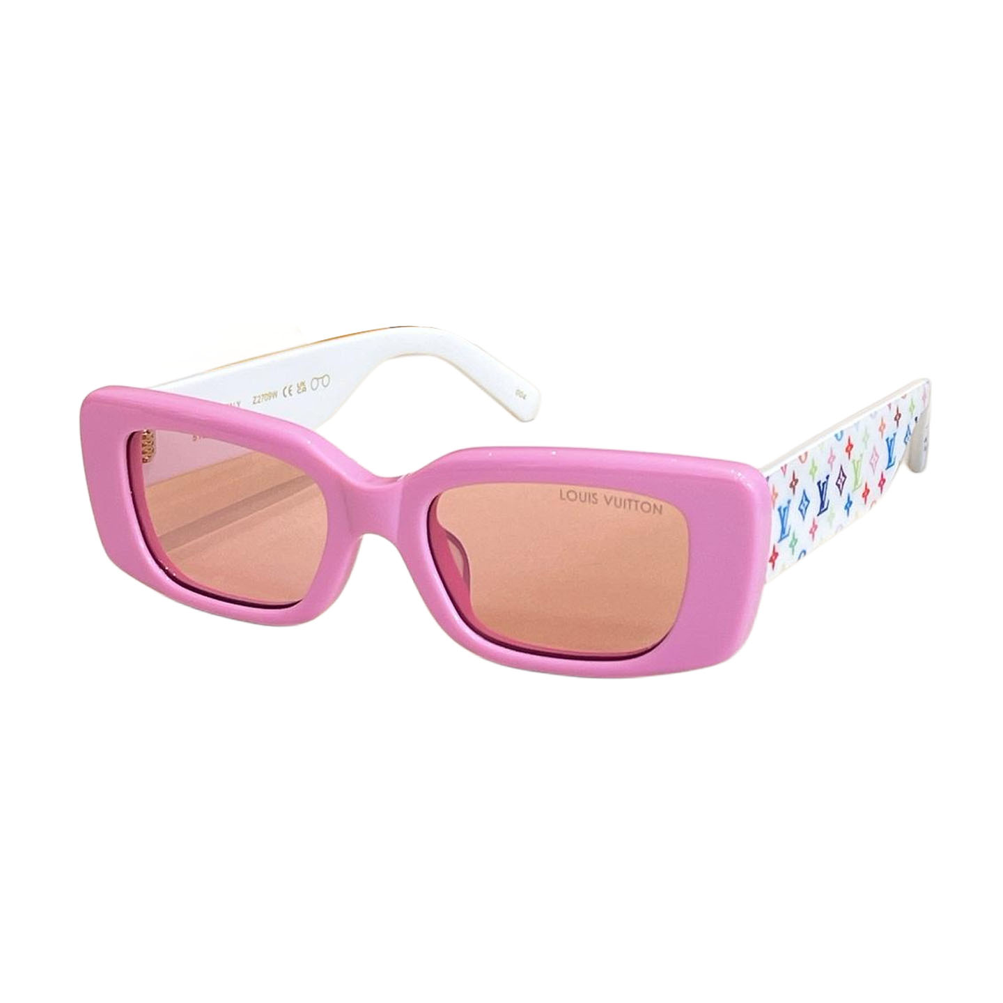 Louis Vuitton square frame glasses pink white/pink/black/green/white color Size 51口20-145