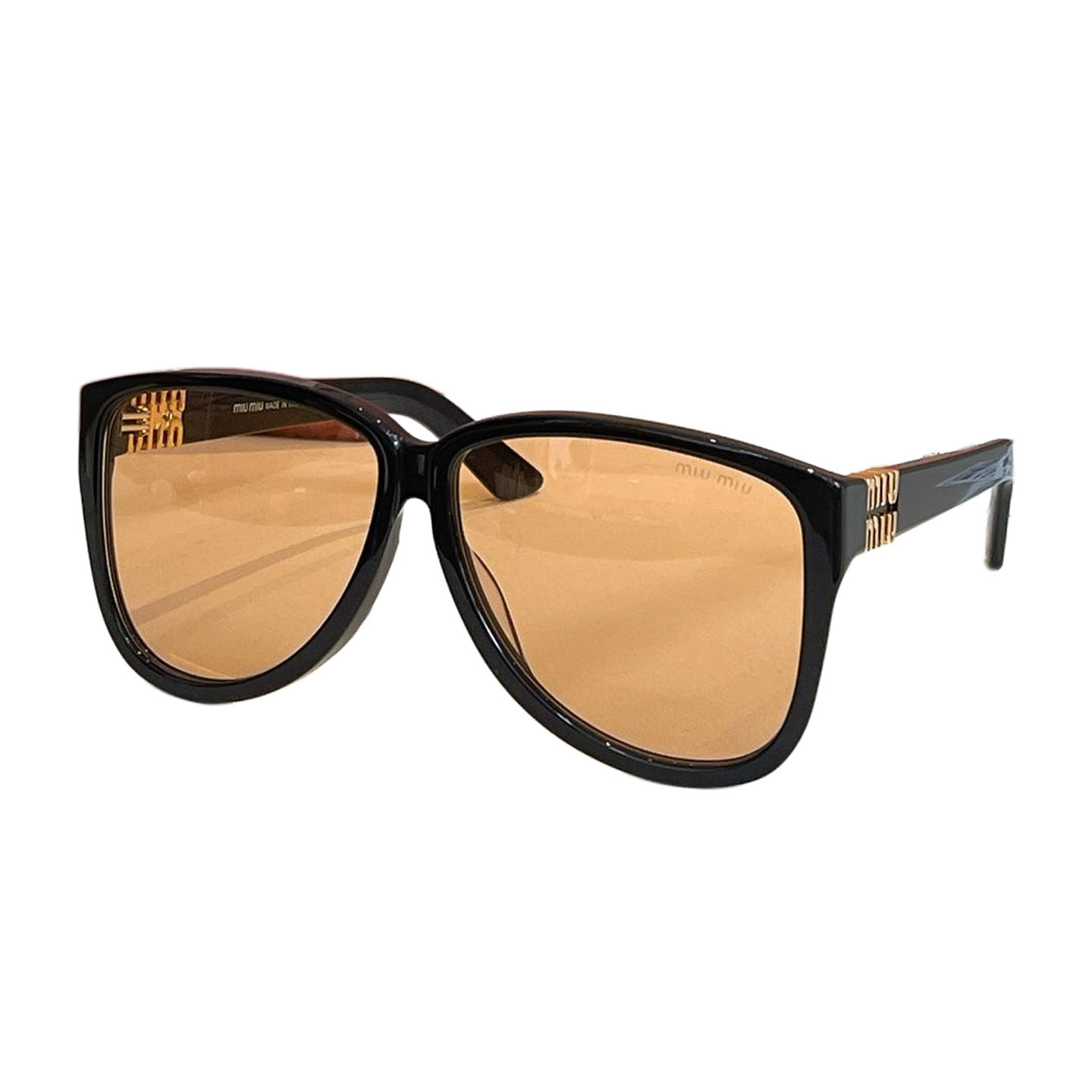 Miu Miu glasses black tawny/leopard/black/leopard brown/eggplant color Size 61口12-141