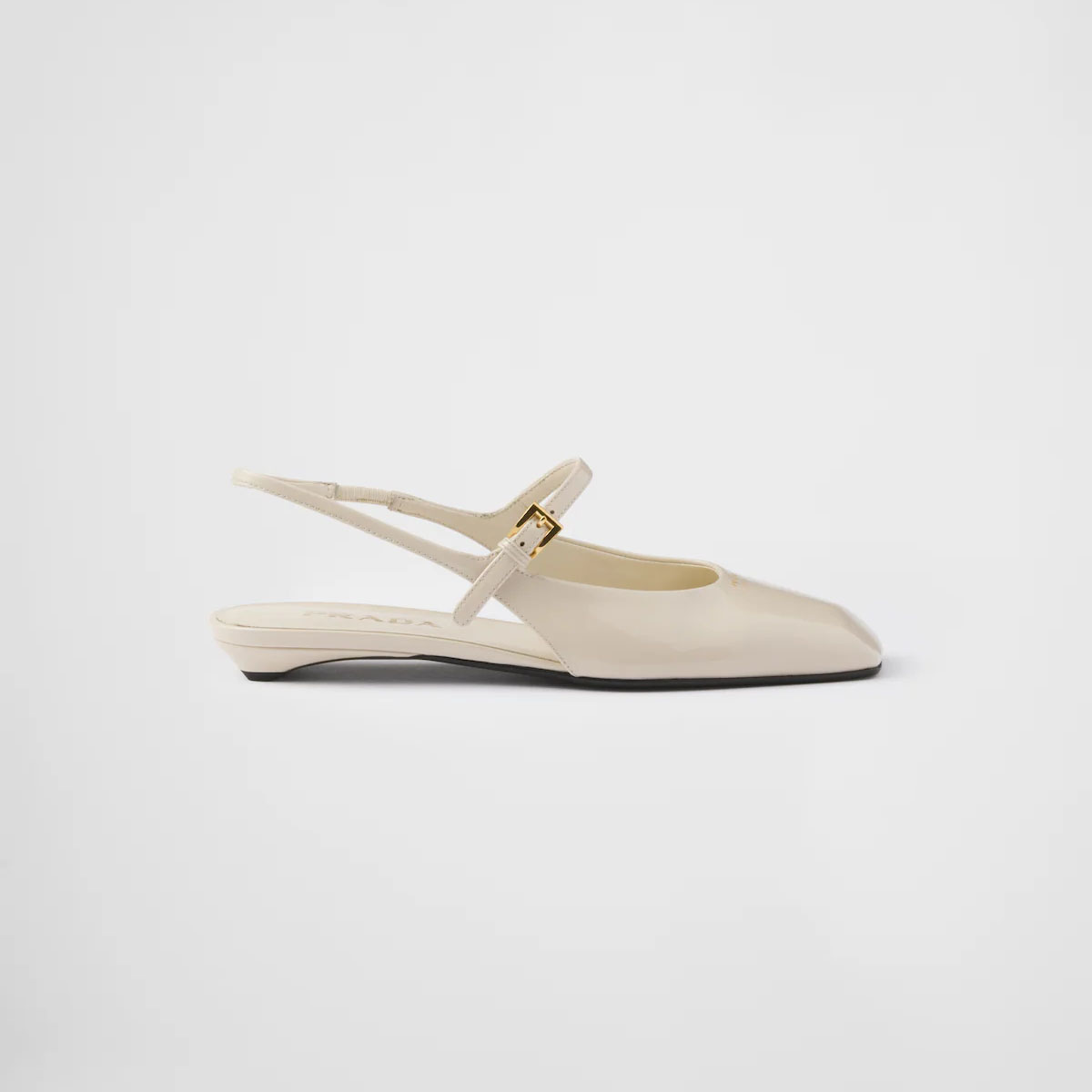 PRADA Patent paint leather Flat Shoes white Ballet Shoes