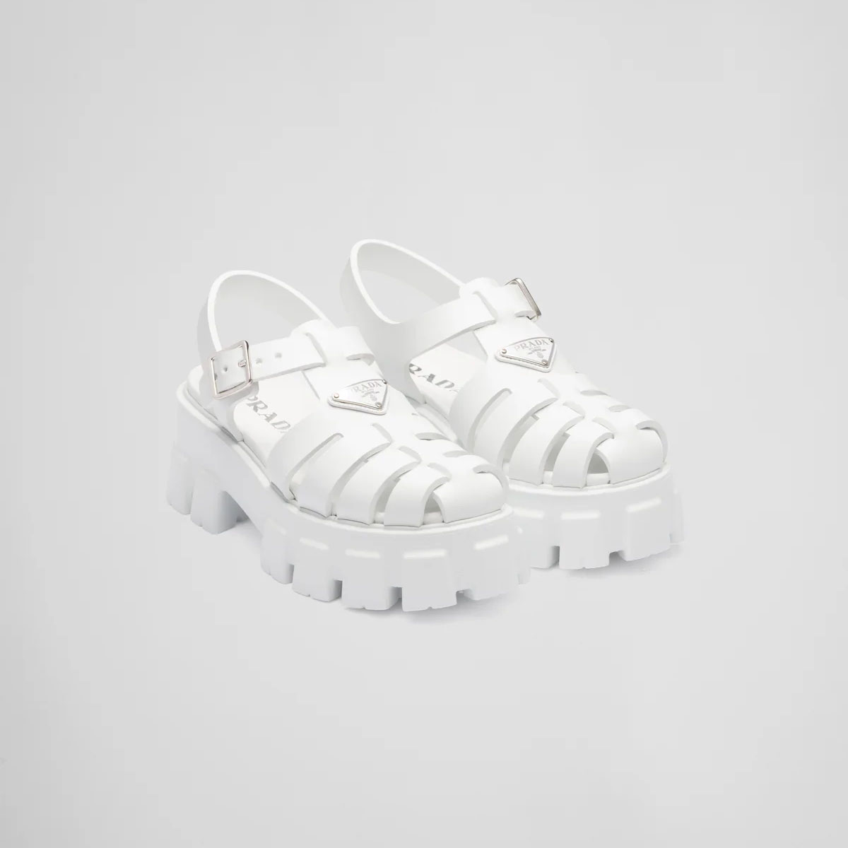 PRADA White rubber Monolith sandals